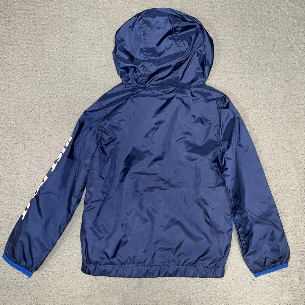 Nike Just Do It Hoodie Youth Size 4T Blue Color Block Water Resistant Windrunner